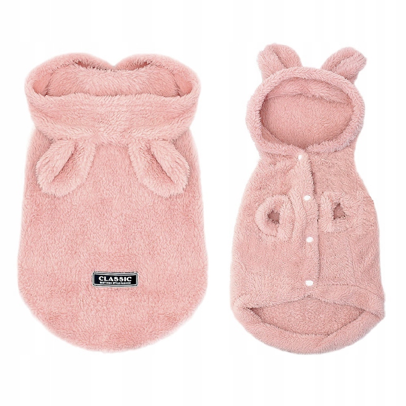 

Bluza Futerko Miś Uszy dla Psa kota Różowa S