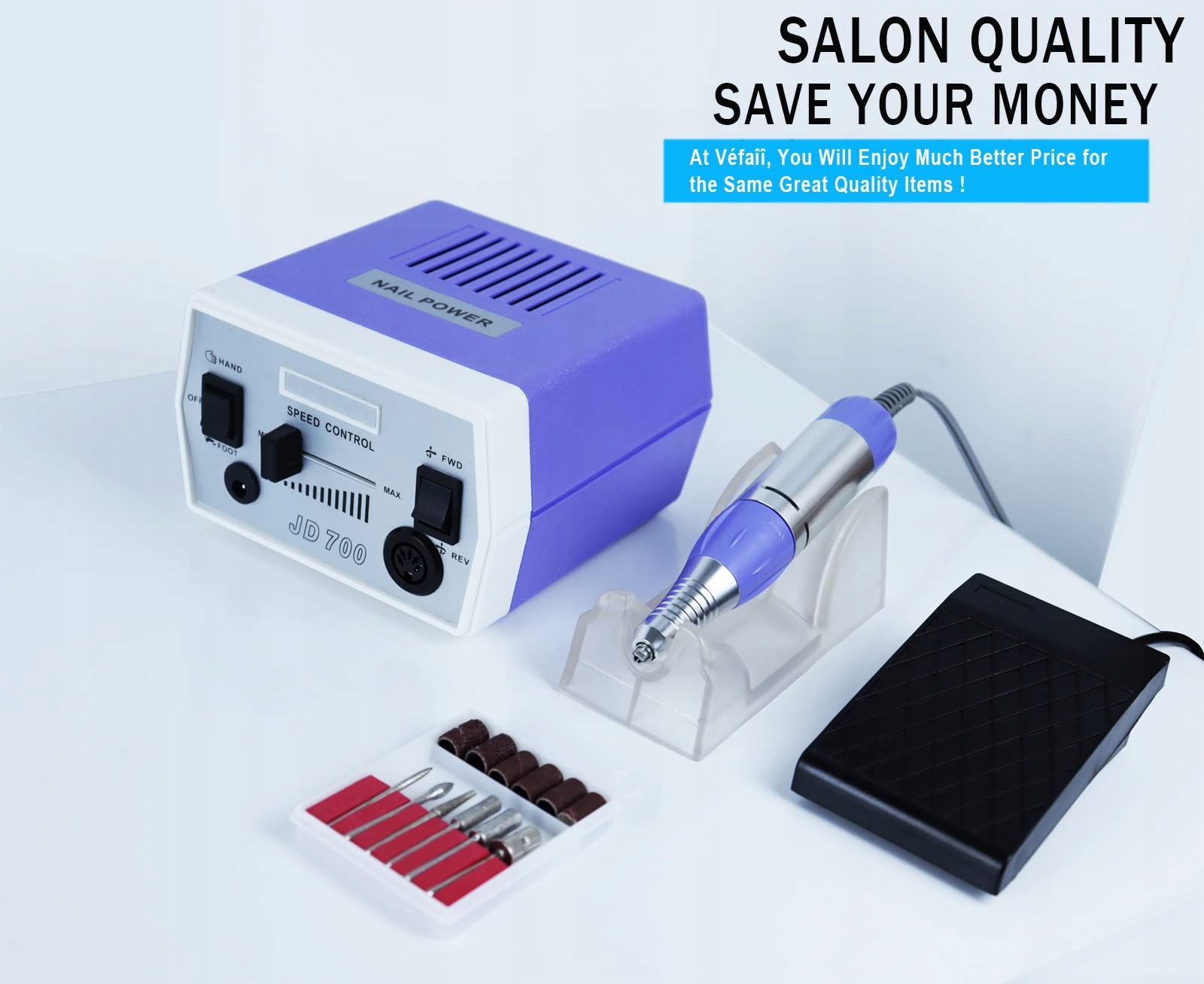 JD700 Frezarka Do Paznokci 30000 Obr/Min Zestaw Manicure Pedicure — miniatura 6