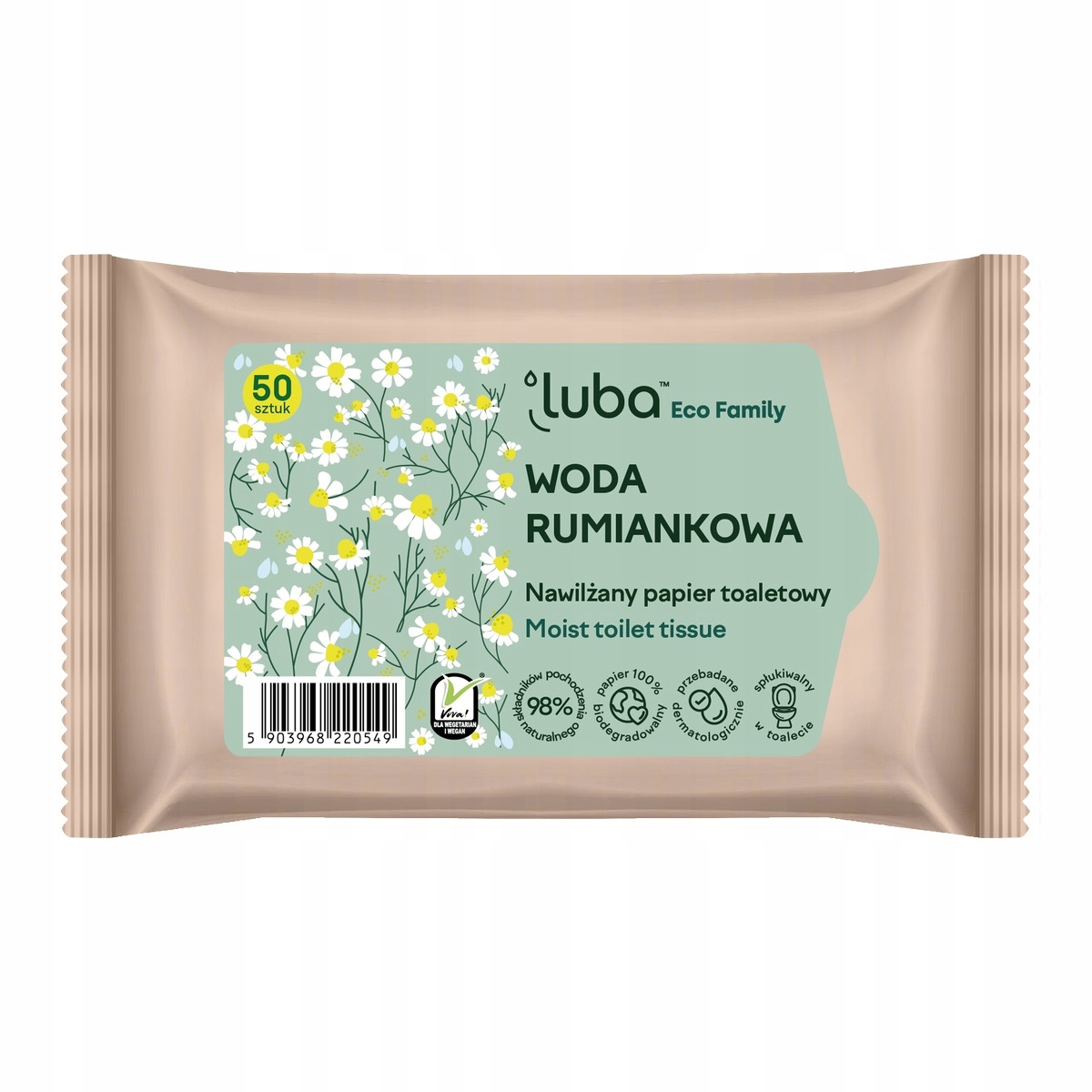 

Luba Nawilżany papier toaletowy, 50 sztuk