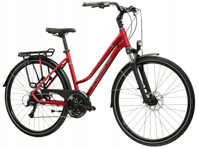 Rower trekkingowy Indiana X-Road 3.0 D19 28 cali damski Rubinowo-grafitowy