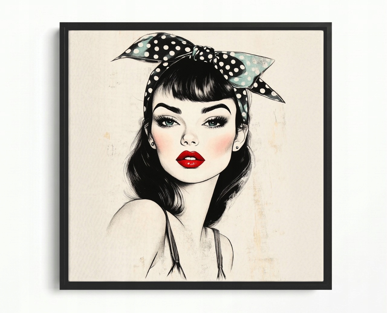 Obraz Rám Americká Krabička Žena Dívka Rockabilly Vintage Retro 60x60