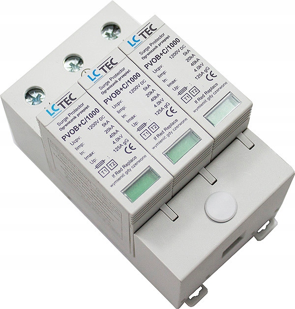 Pvo Fotovoltaický omezovač přepětí 3P 5kA třída T1+T2 (b+c) 1000V DC