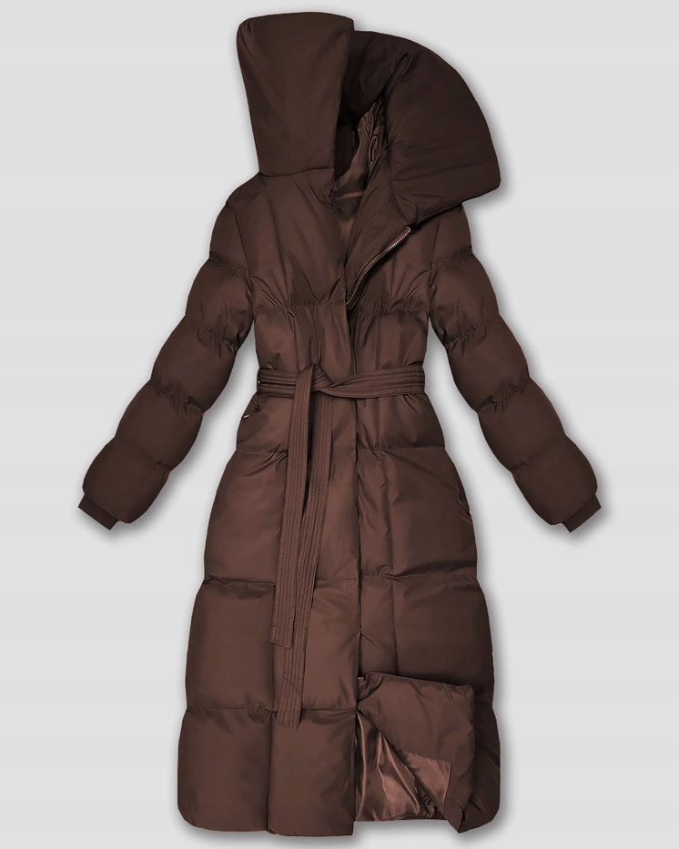 Zimní Bunda S Páskem 5M3327 Čokoláda XL (42)