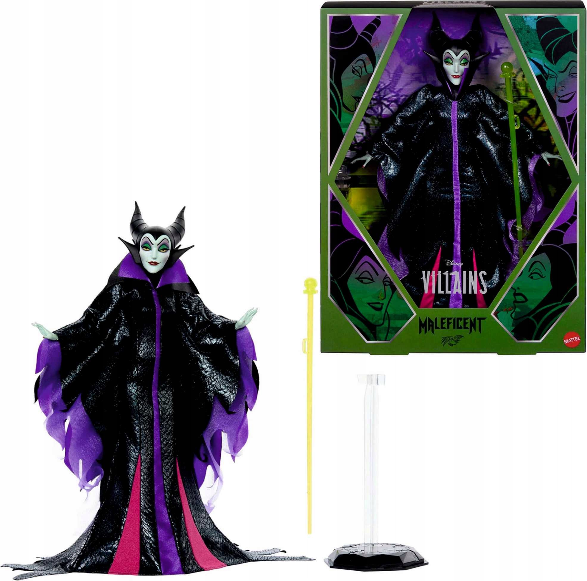 Disney Villains Maleficent Lalka 30cm Kolekcjonerska Mattel ze Stojakiem 6+