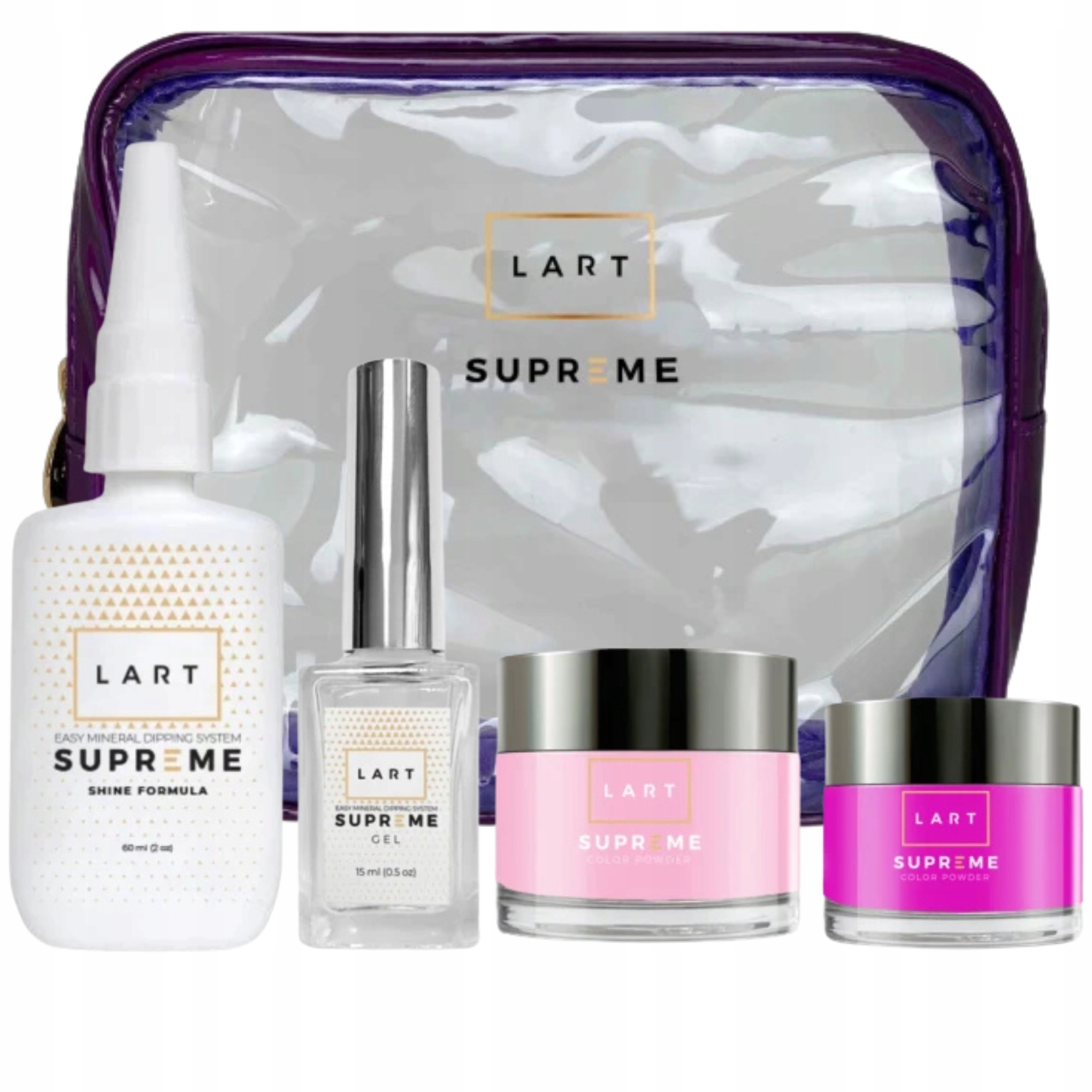 Titanová manikúra Startovací Sada Mini Lart Supreme Pink kosmetická taštička