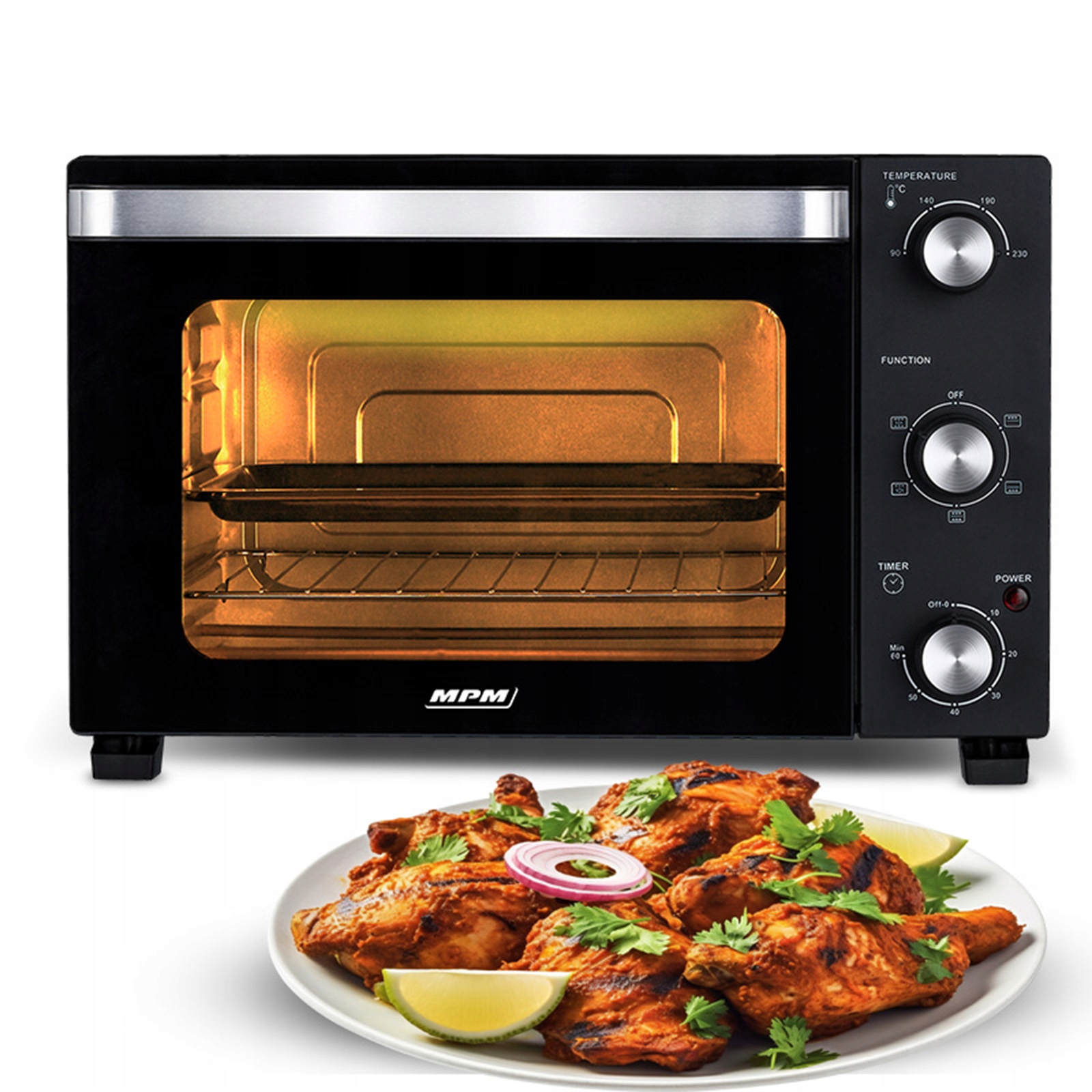 Elektrická mini trouba s výkonným termocirkulací 28 l Mpm MPE-15/T