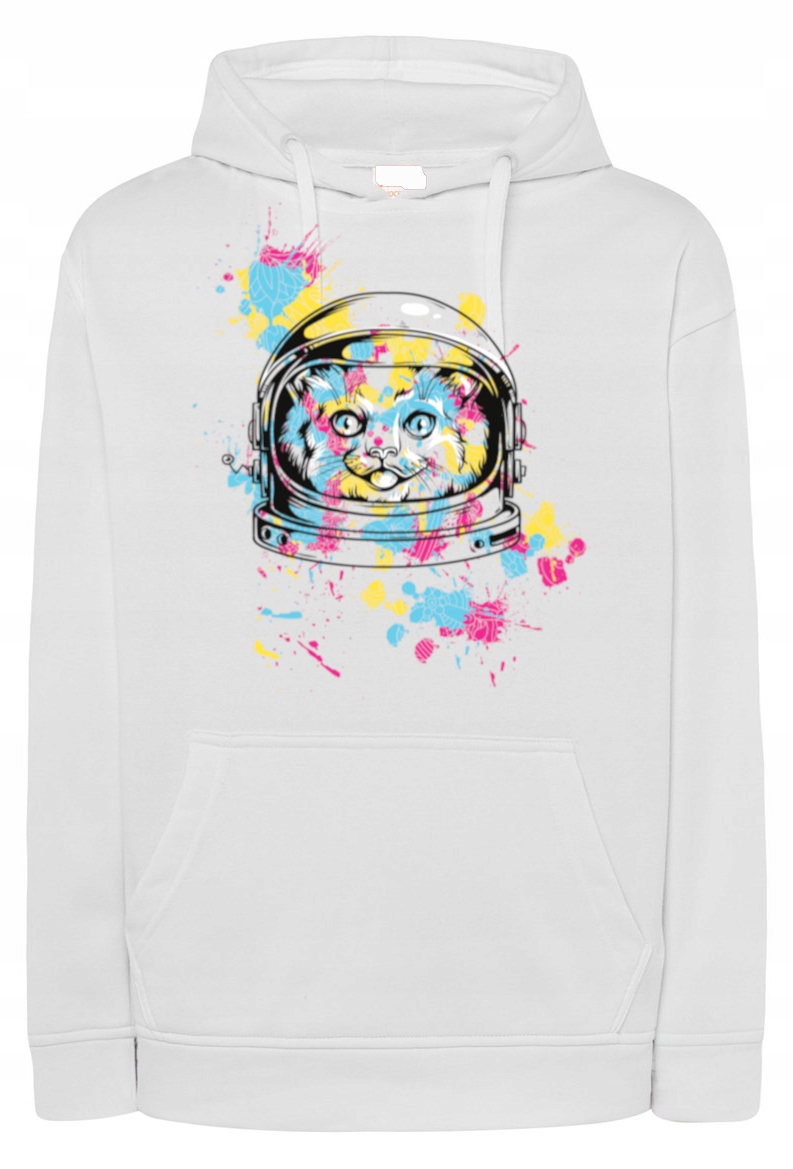 Pánská mikina s barevným potiskem Kočka Astronauta r.XL