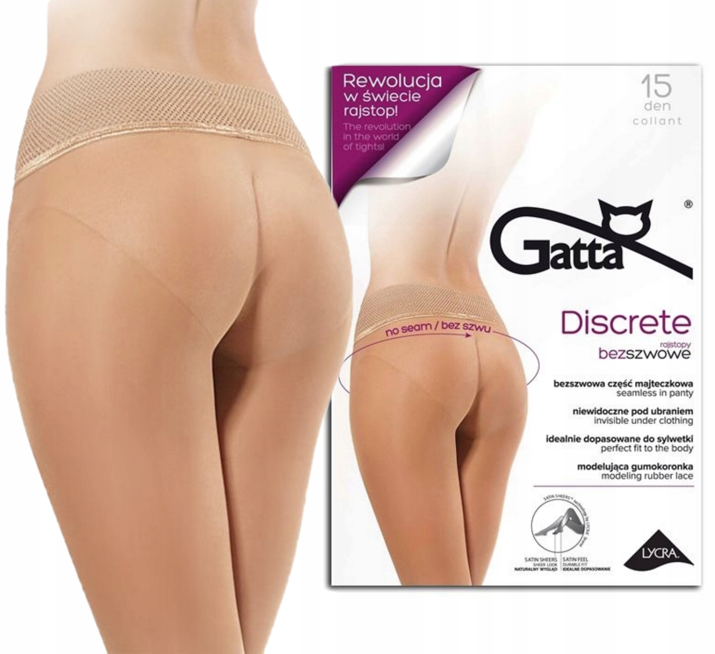 

bezszwowe rajstopy Gatta Discrete 15den 3-M daino