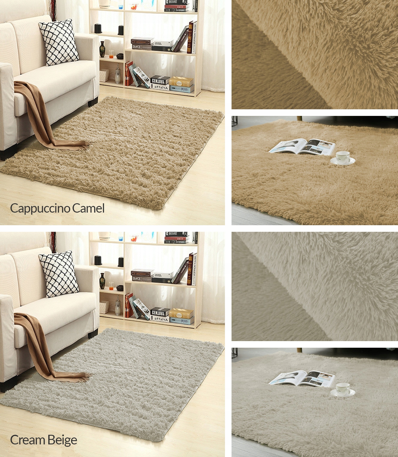 Dywan gruby gęsty miękki pluszowy włochacz Shaggy 120x170 Kształt Prostokąt