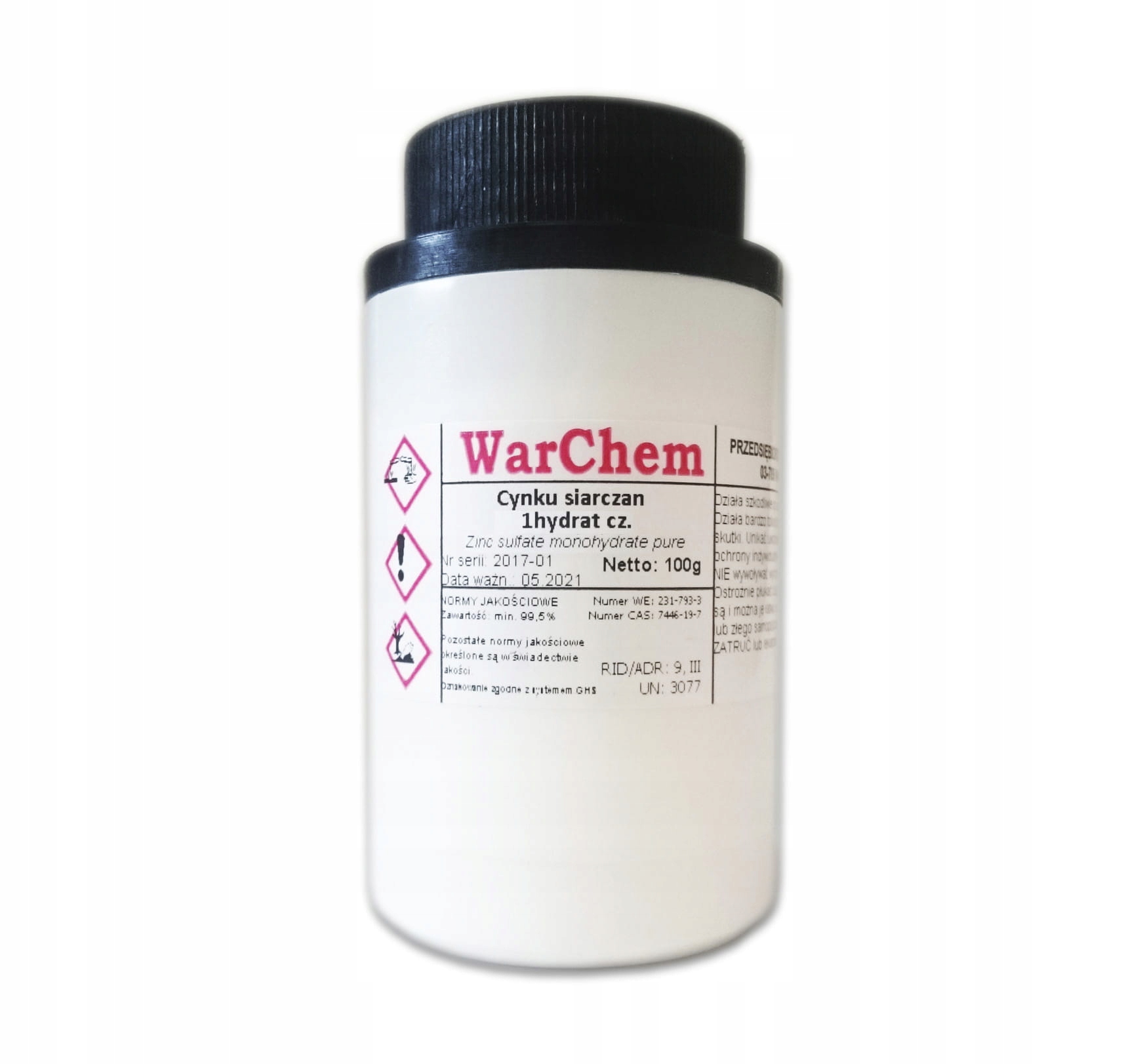 

Siarczan Cynku 1hydrat czysty 100g