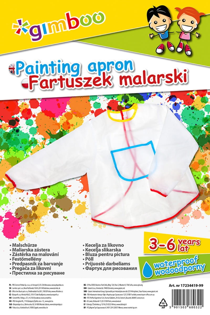 

Fartuszek Malarski Gimboo Rozmiar 3-6 Lat Transpar