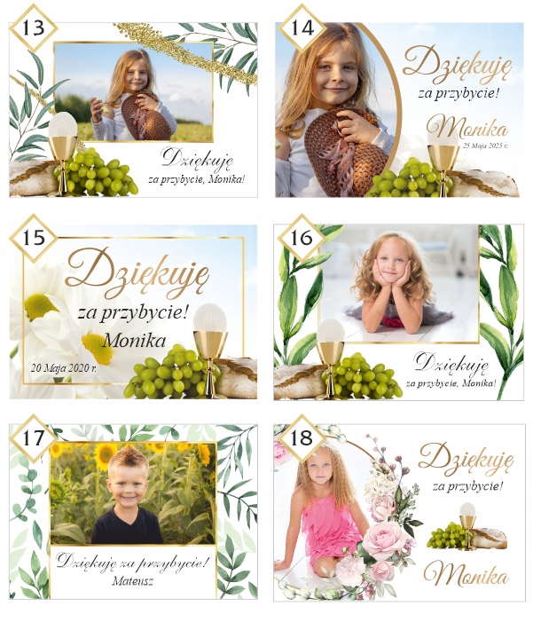 Magnesy Komunijne Komunia podziękowanie Pierwsza Komunia Święta prezent Przeznaczenie dla gości