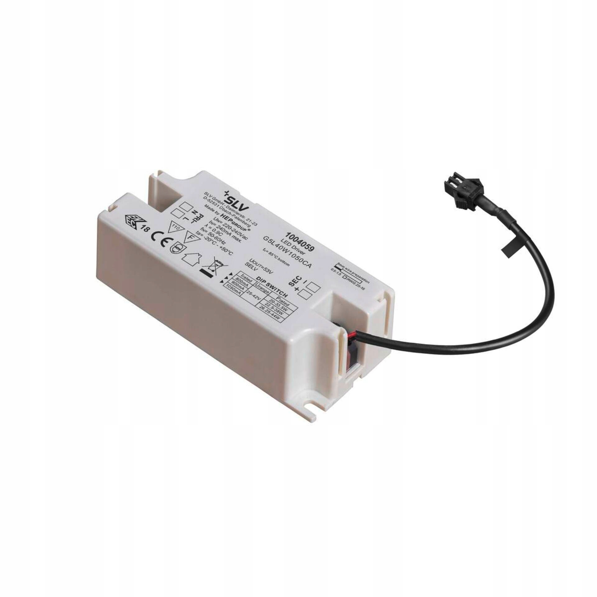 Led driver Slv 40W 1050mA bílý plast Numinos Downlight