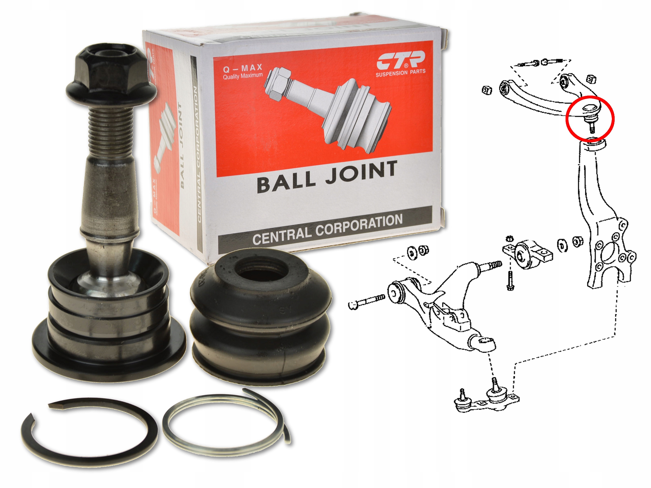 CBT-99 - ШТИФТ РЫЧАГА УПРАВЛЕНИЯ ПЕРЕДНИЙ ПЕРЕДНИЙ ВЕРХНИЙ CBT - 99 CTR