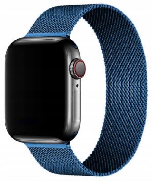 PASEK BRANSOLETA MEDIOLAŃSKA STALOWA DO APPLE WATCH 38 40 41 MM GRANATOWA