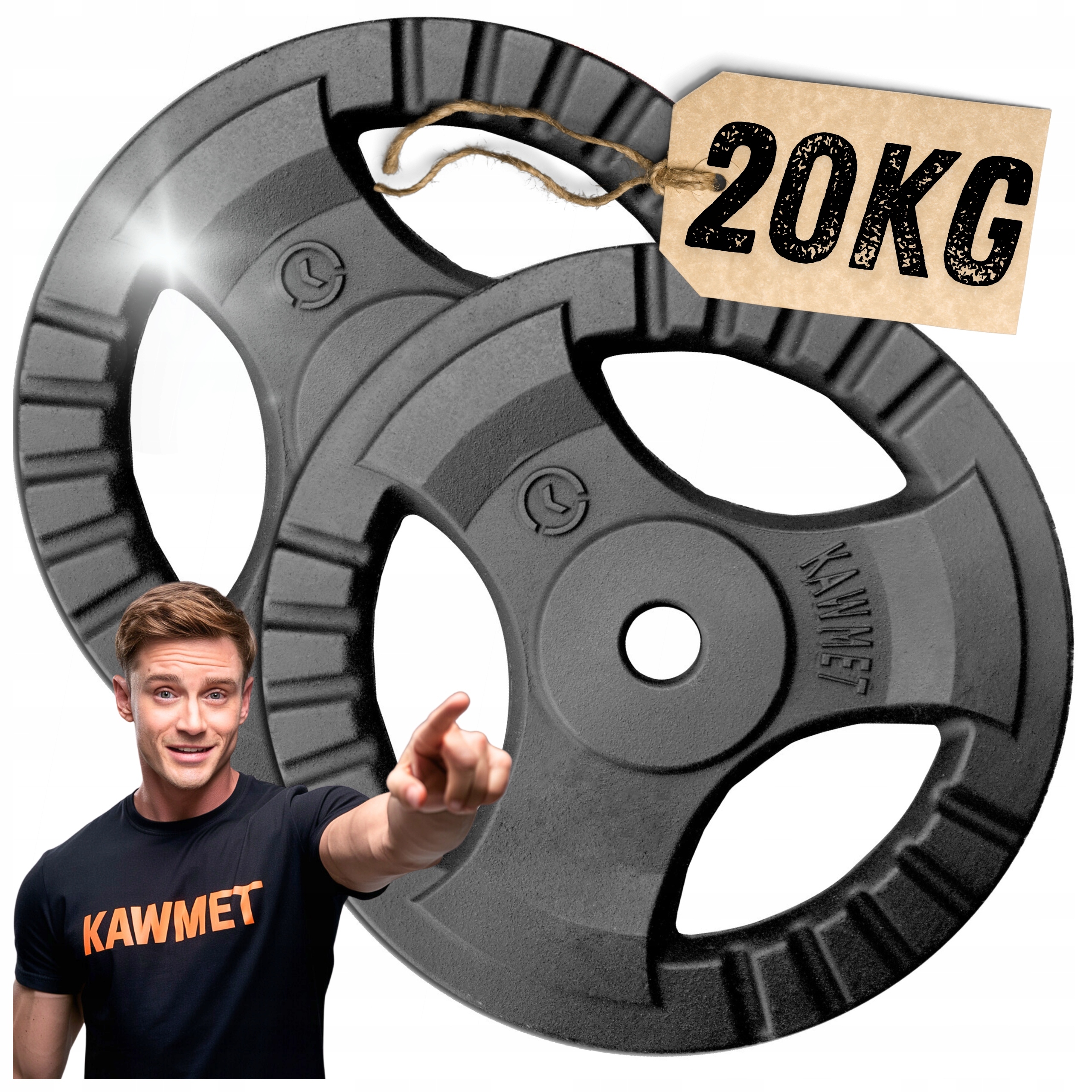 Zestaw 40 kg obciążenia żeliwne siłownia domowa fitness 30,5 mm 2x20kg