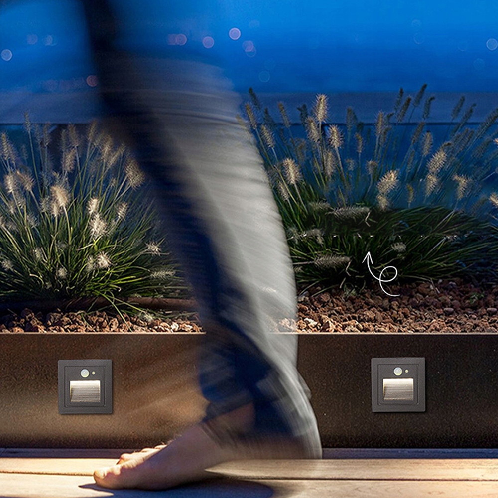 OŚWIETLENIE SCHODOWE OPRAWA LAMPKA SCHODOWA LED Z CZUJNIKIEM RUCHU 4SZT Temperatura barwowa 3000 K