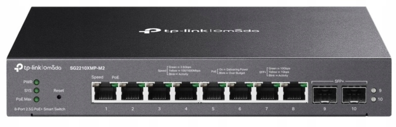 TP-Link SG2210XMP-M2 Omada PoE+ switch, 8x 2.5G Lan, 2x Sfp+
