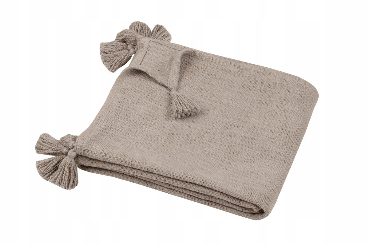 Bavlněná Deka S Chvojím Měkká Přehozová 125 x 150 cm Béžová