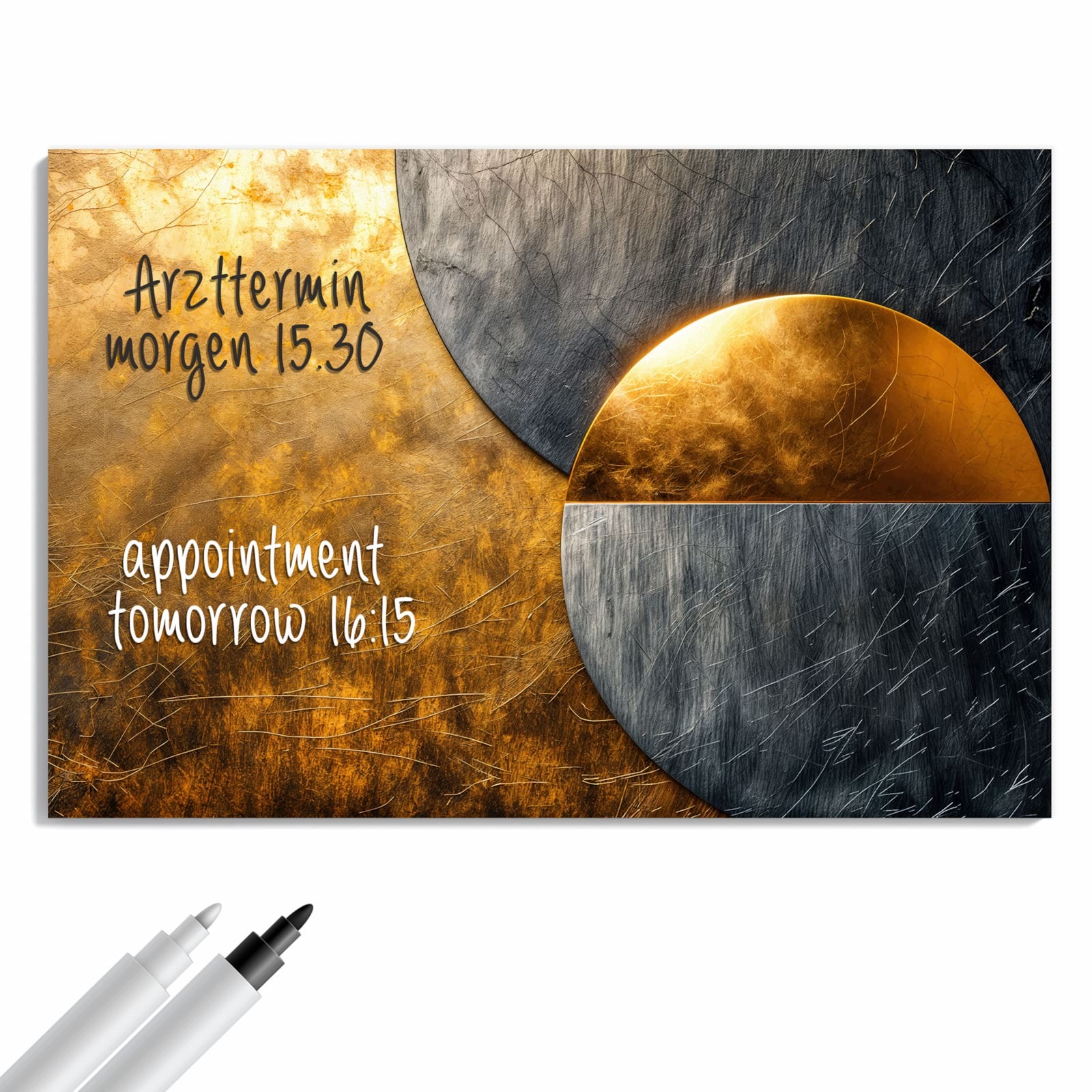 Magnetická tabule Kovové kolečkaZlato stříbrné 90 × 60 cm