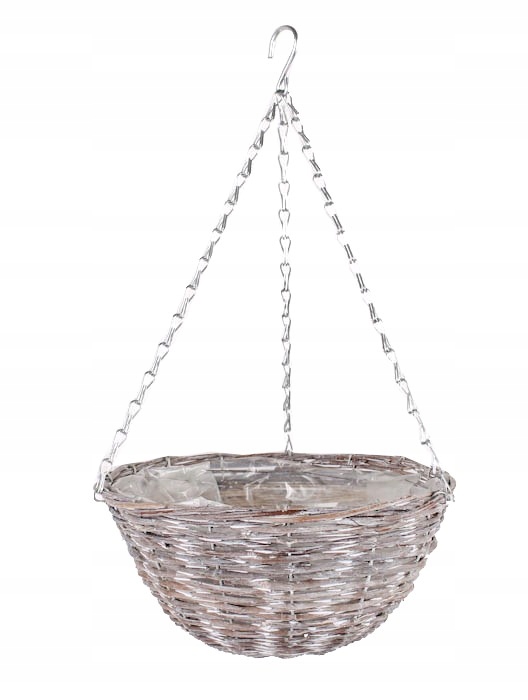 WIKLINOWY KOSZ WISZĄCY NA KWIATY 28x28x15/50 cm