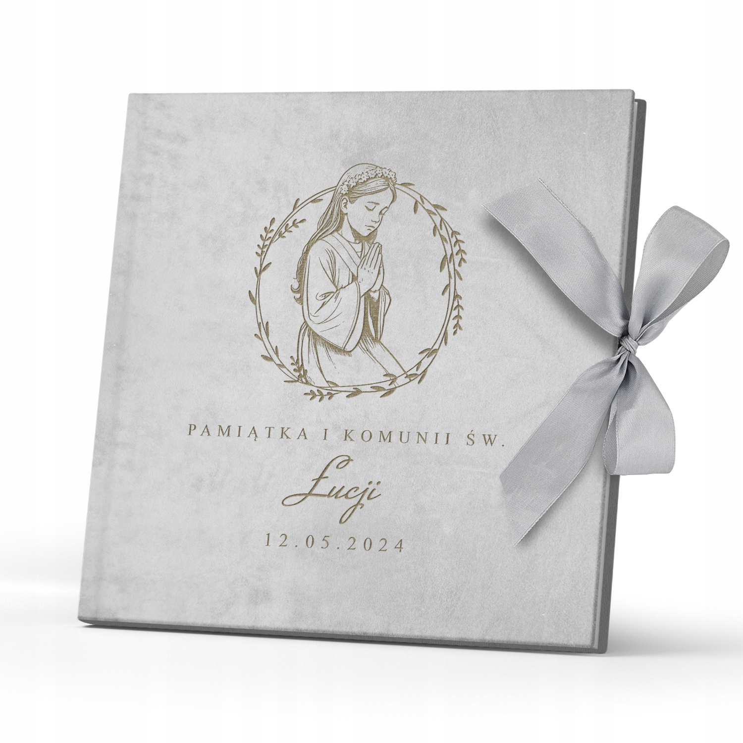 Album na Zdjęcia dla Dziecka Welur Pamiątka Komunii Grawer