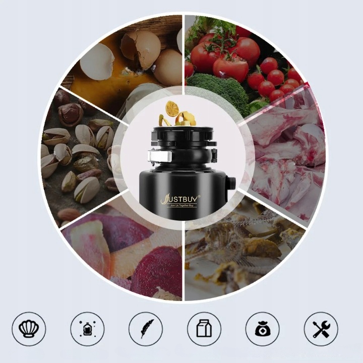 MŁYNEK DO ODPADÓW SPOŻYWCZYCH ROZDRABNIACZ POD ZLEW MŁYNEK KUCHENNY 1300ML Marka Grande