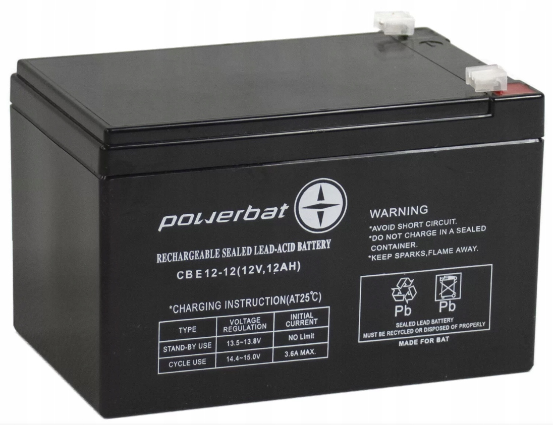 

Akumulator Agm Powerbat CBE12-12 12Ah 12V