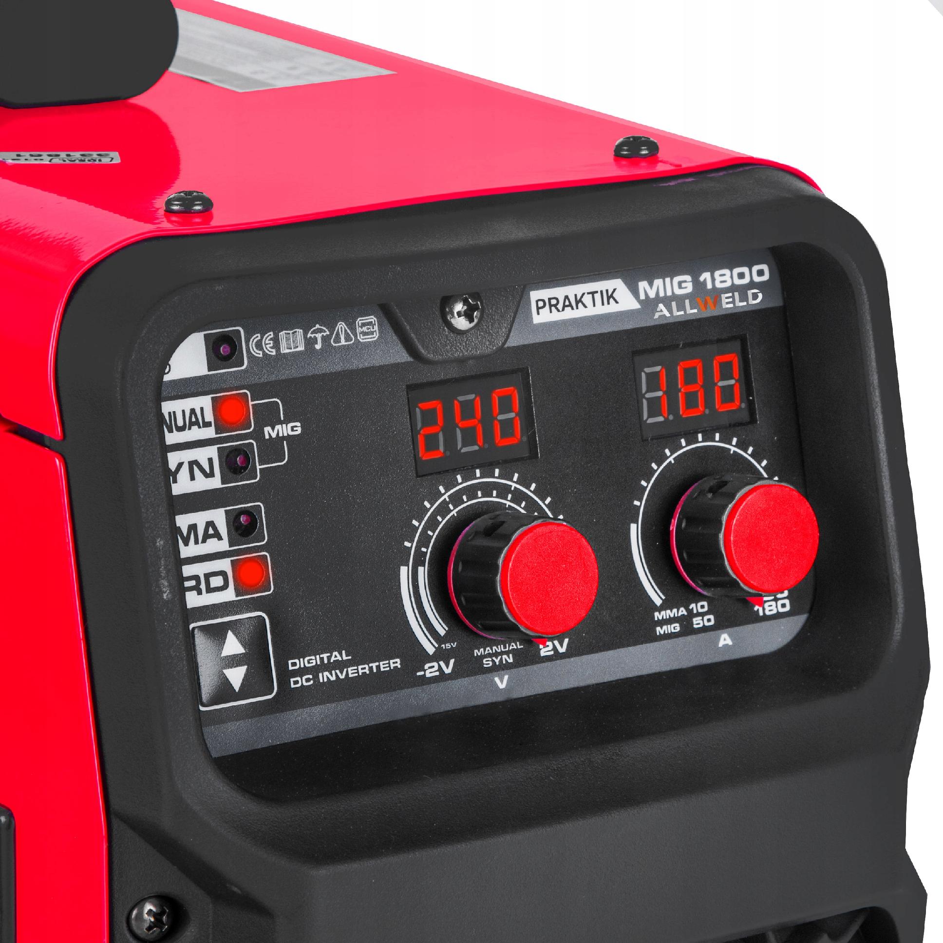 PÓŁAUTOMAT SPAWALNICZY IDEAL PRAKTIK MIG 1800 MAG MMA TIG 180A 230V SYN 3W1 Kod producenta PMIG1800
