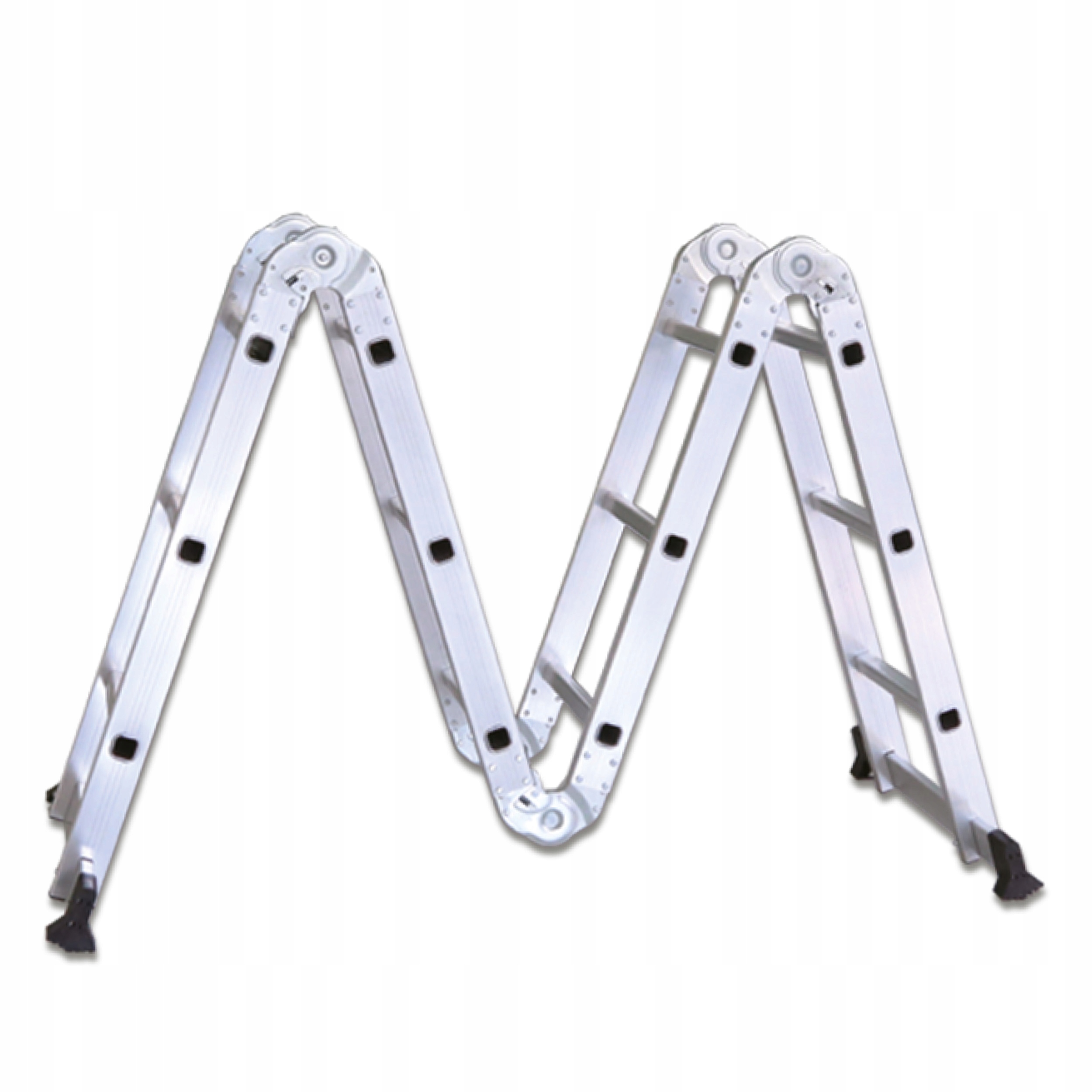 Skladacia multifunkčná rebríková tyč 4 sekcie 150 kg 3,7 m, hliník