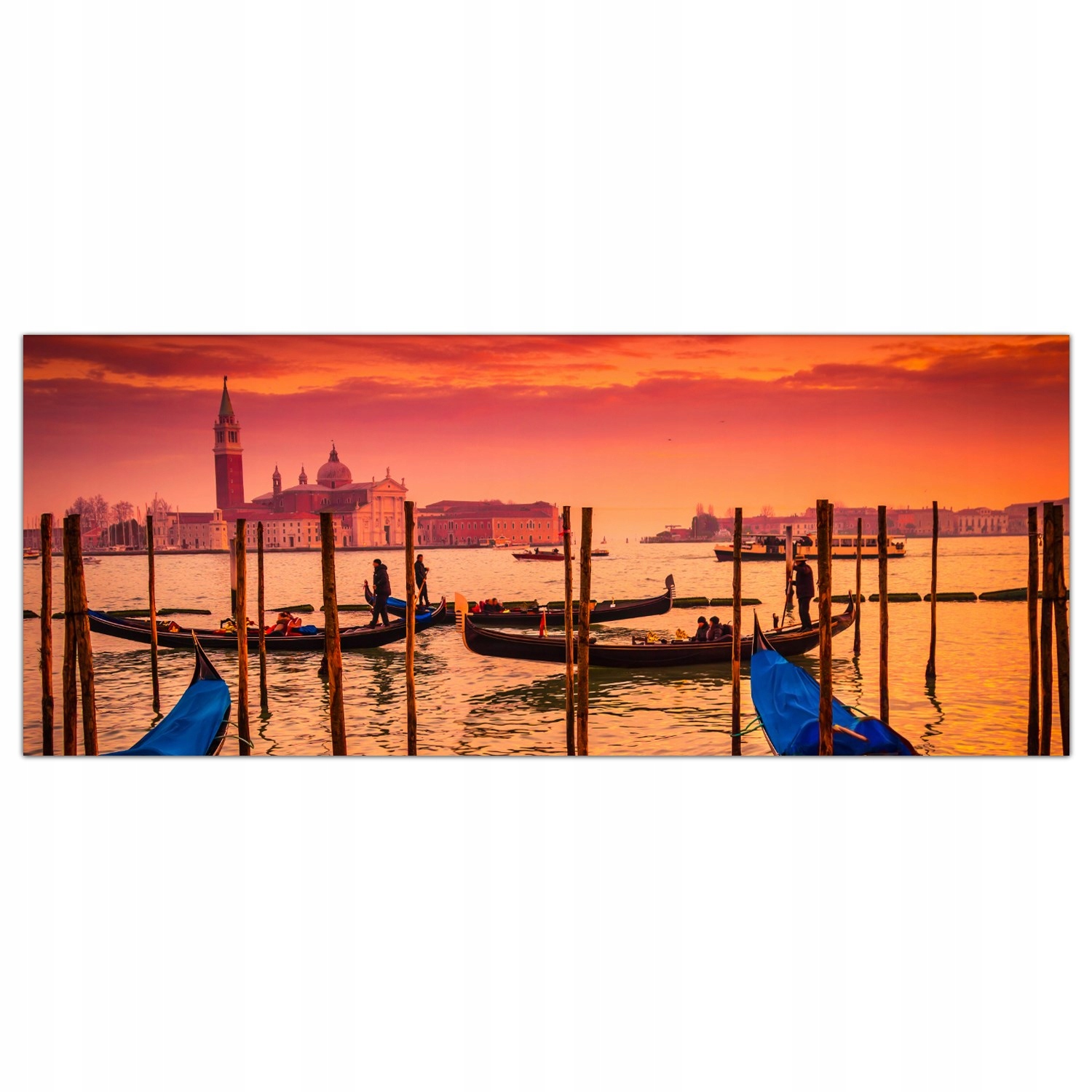 

Obraz na szkle Foto Gondola Zachód Słońca 125x50
