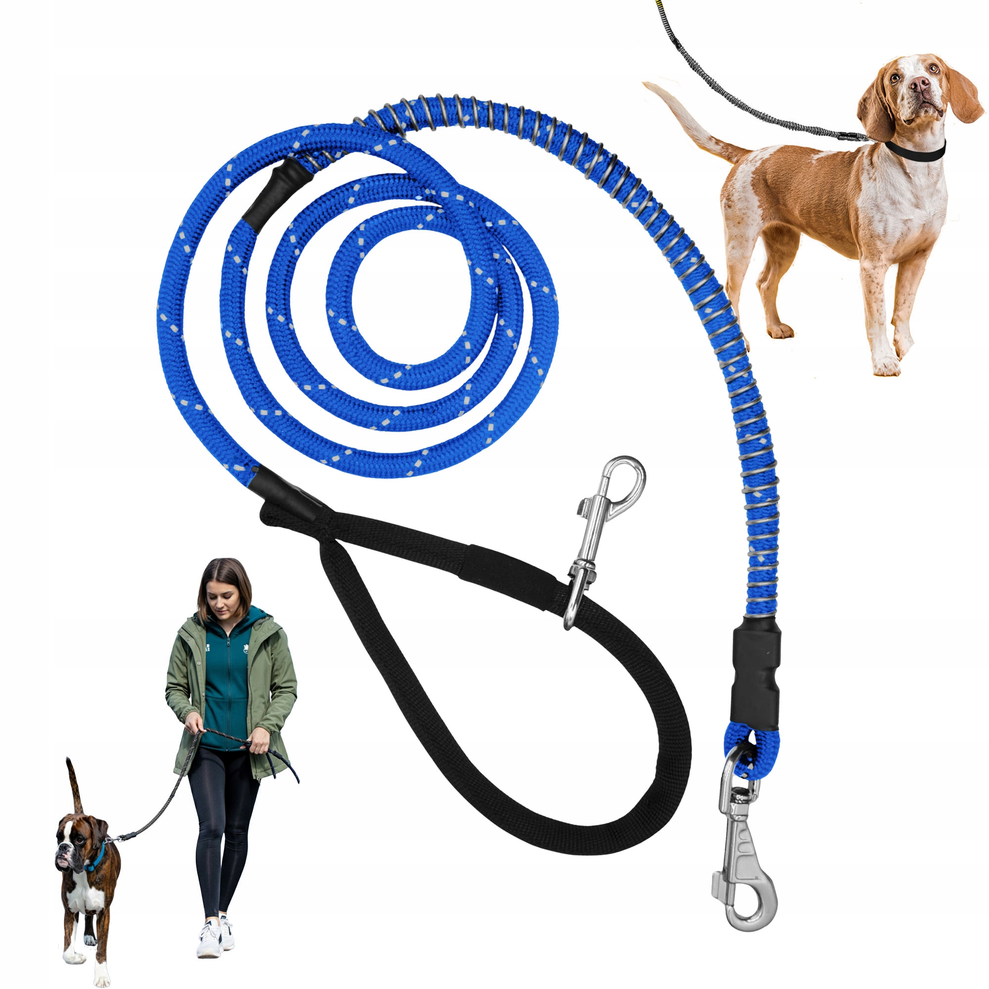 Levně Idealeash Vodítko Tlumič 2 m Premium Silná Pro Psa do 13-23 kg Tréninková