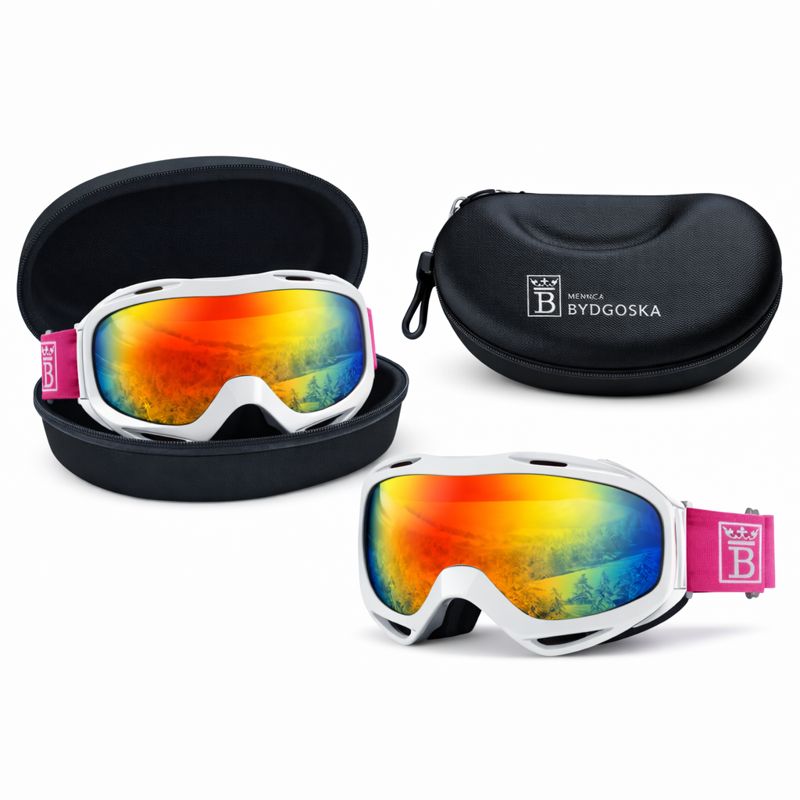 Gogle damskie narciarskie snowboardowe narty lustrzane zimowe UV400