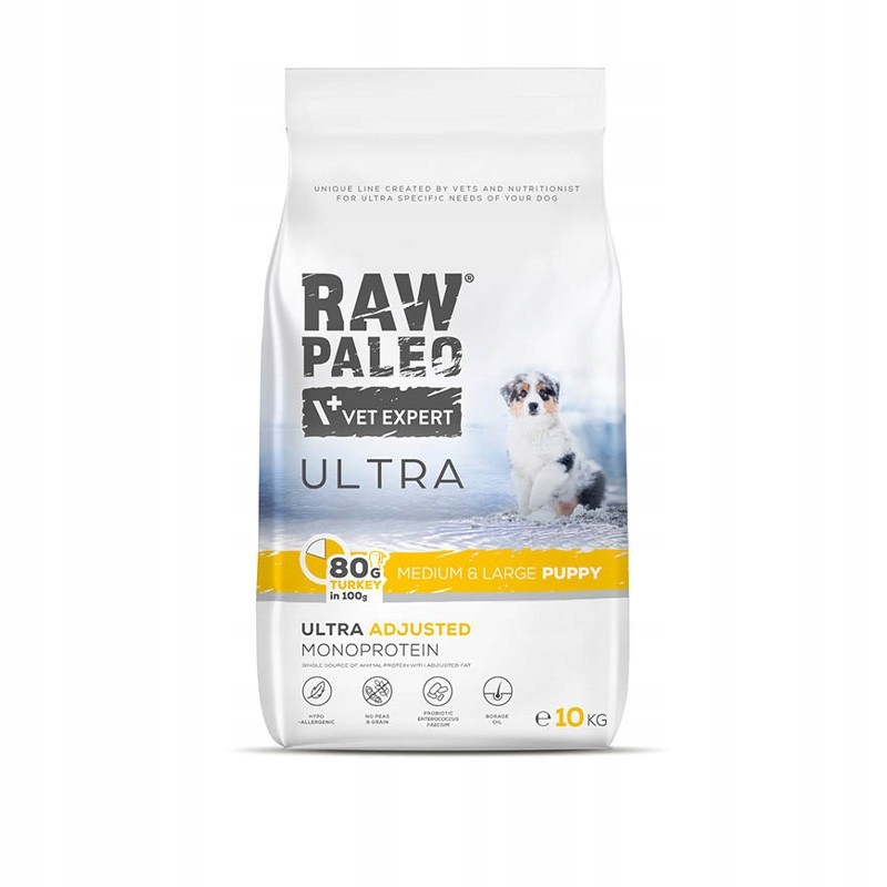 Levně Raw Paleo Ultra krmivo pro krůta středních a velkých plemen 10 kg
