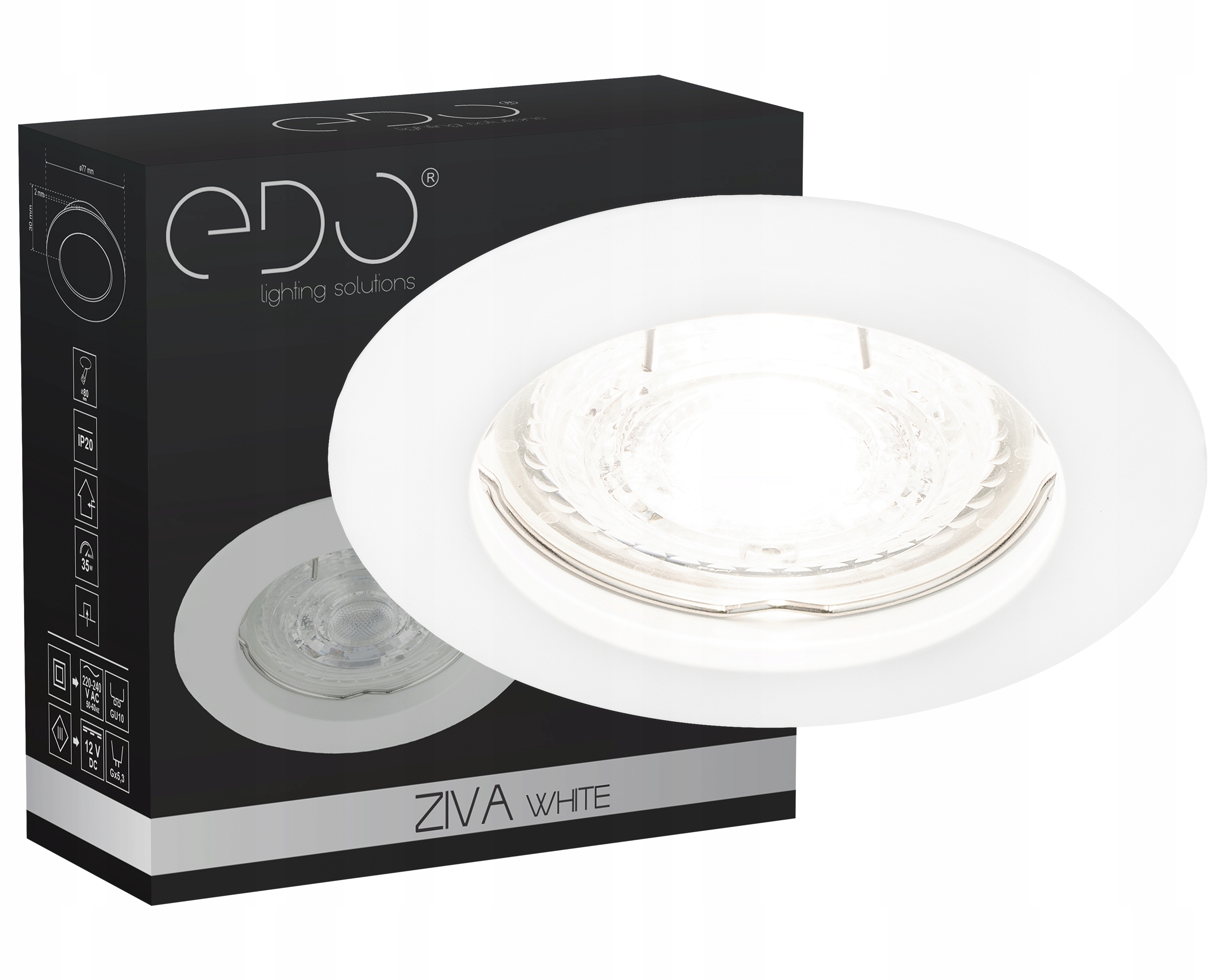 OPRAWA SUFITOWA HALOGENOWA STAŁA BIAŁA OKRĄGŁA