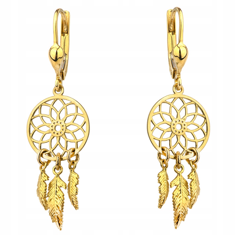 Zlaté Náušnice pr. 585 Lapač Snů 14k