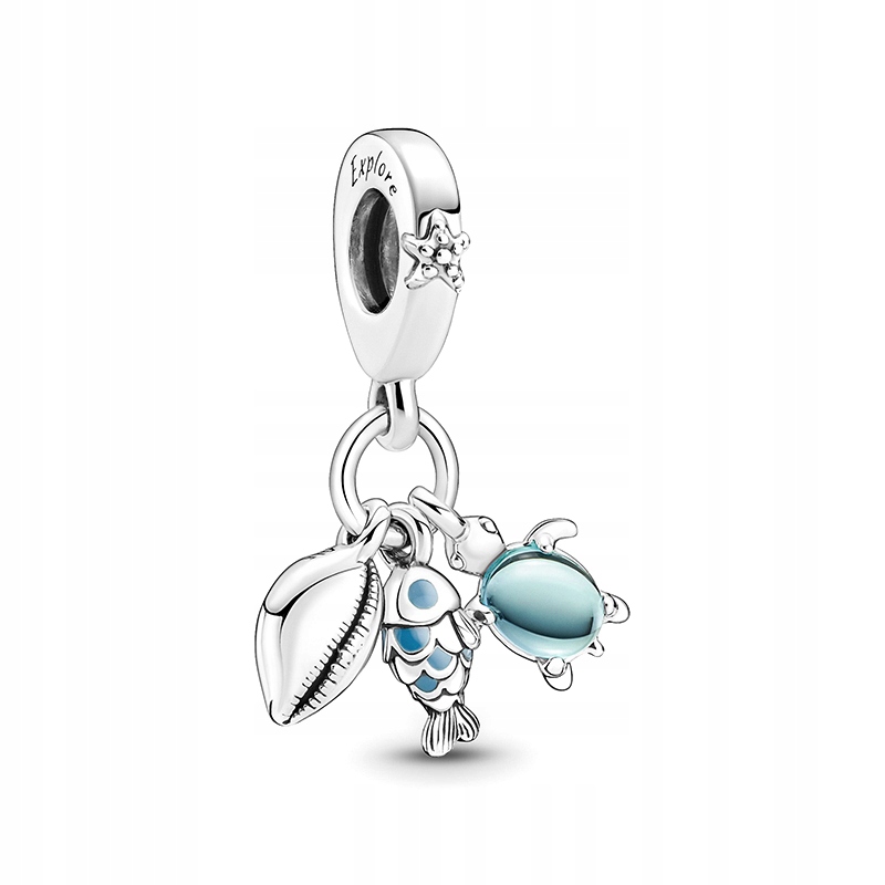 Stříbrný přívěsek Ag 925 Želva, rybka a mušle