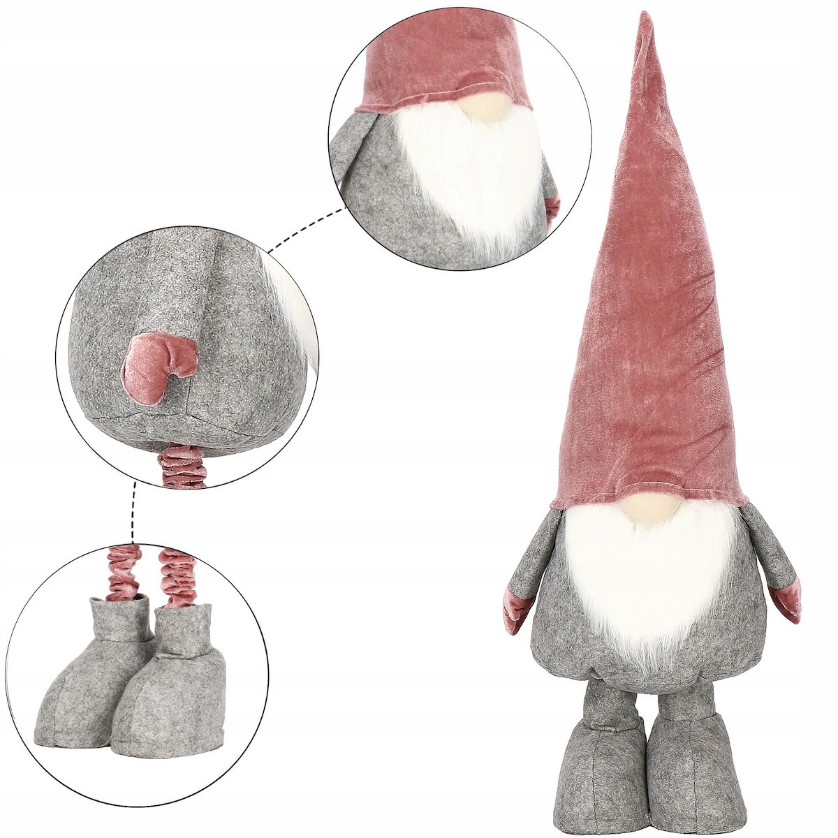 SKRZAT KRASNAL ŚWIĄTECZNY MIKOŁAJ GNOM TELESKOPOWE NÓŻKI NA ŚWIĘTA PREZENT Materiał dominujący inny