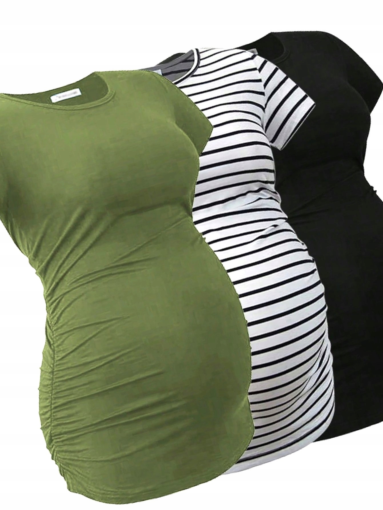 Krátká halenka 3-balení s volánky Prodyšný těhotenský rukáv M 38