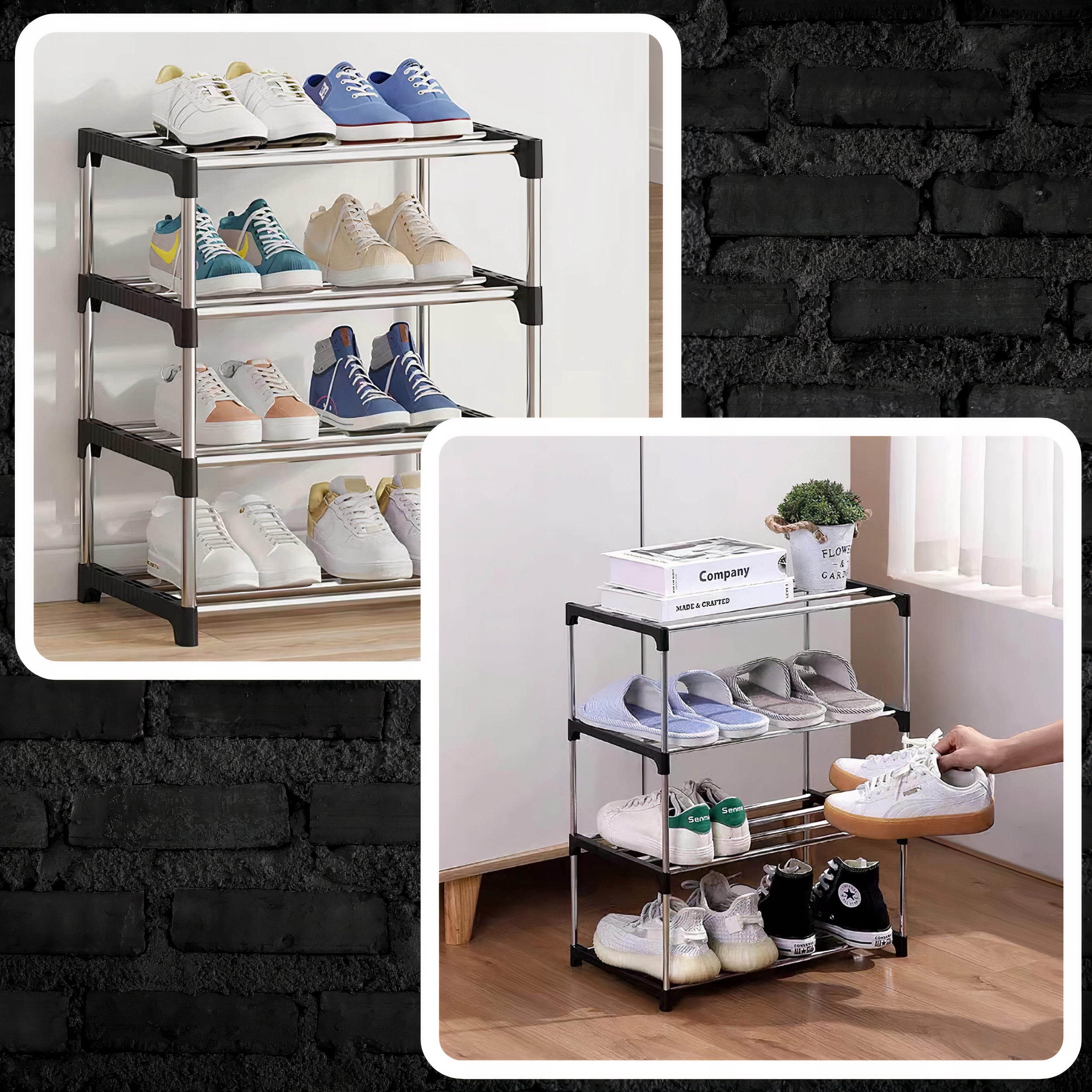 PÓŁKA NA BUTY REGAŁ SZAFKA METALOWA STOJAK 4 PÓŁKI Marka Modeus