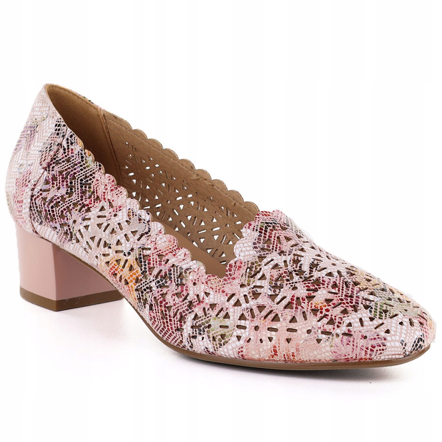 Półbuty damskie ażurowe na obcasie multikolor Potocki 26-12393 37