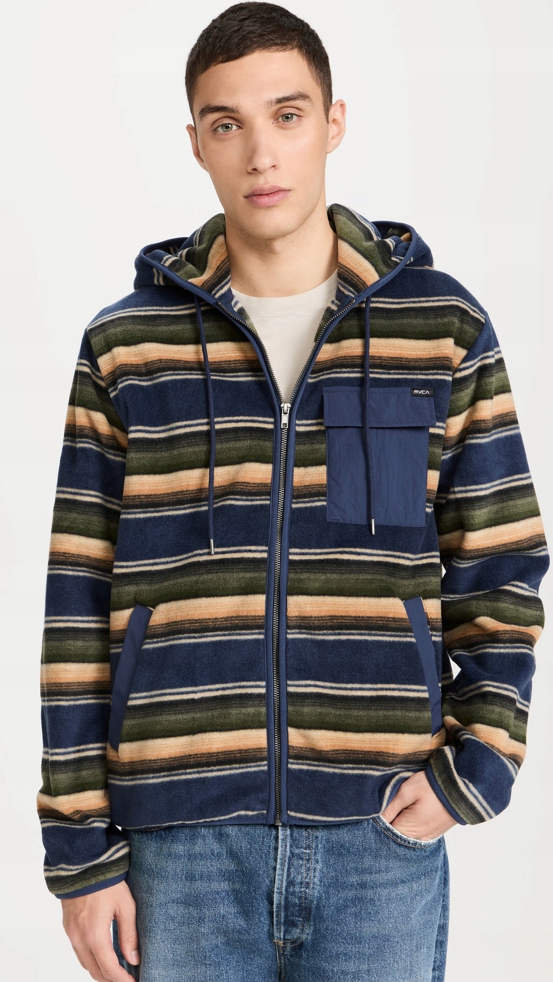 Rvca Fleecová Mikina S Pruhovaným Vzorem (L)