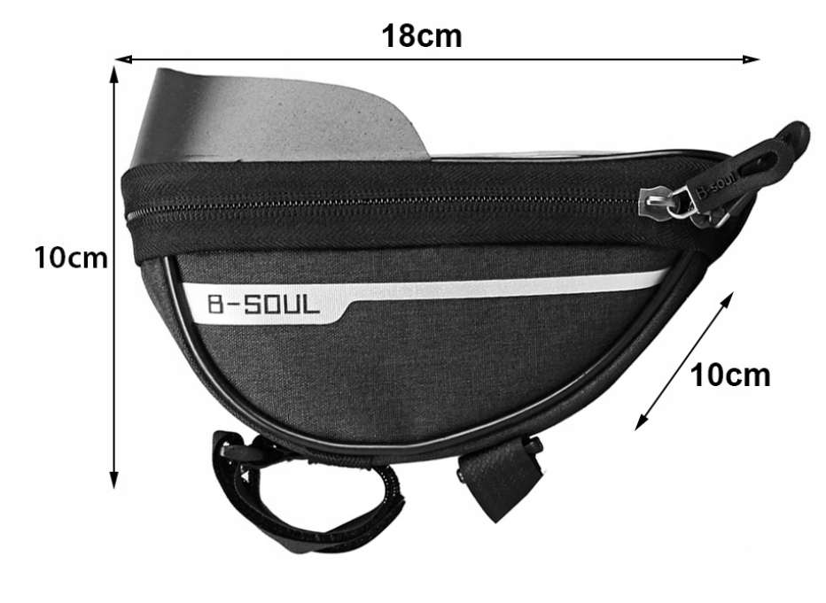 TORBA SAKWA ROWEROWA B-SOUL NA RAMĘ CZARNA Etui Smartfon do 7 cali Liczba komór 1