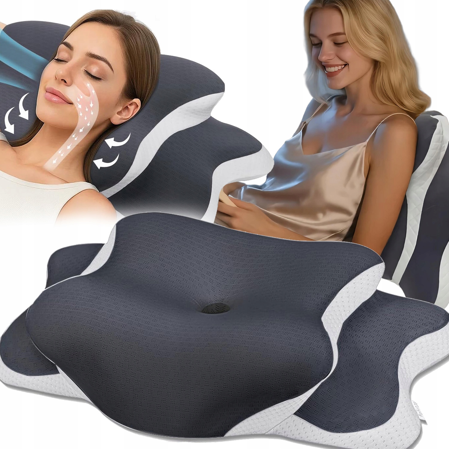 Poduszka Ortopedyczna Memory Do Spania Na Boku I Plecach Motyl Pianka