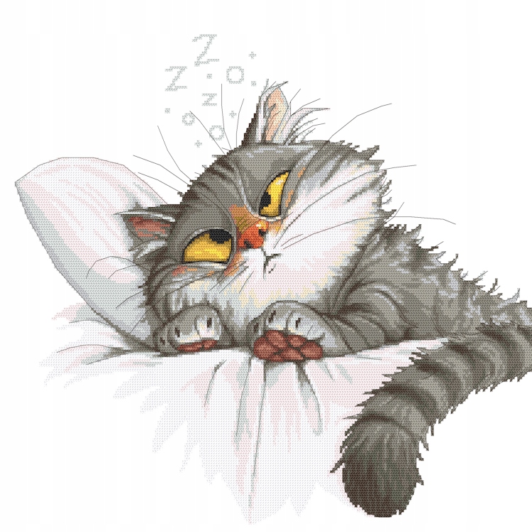 Křížková výšivka Vyšívací sada O čem sní kočky?
