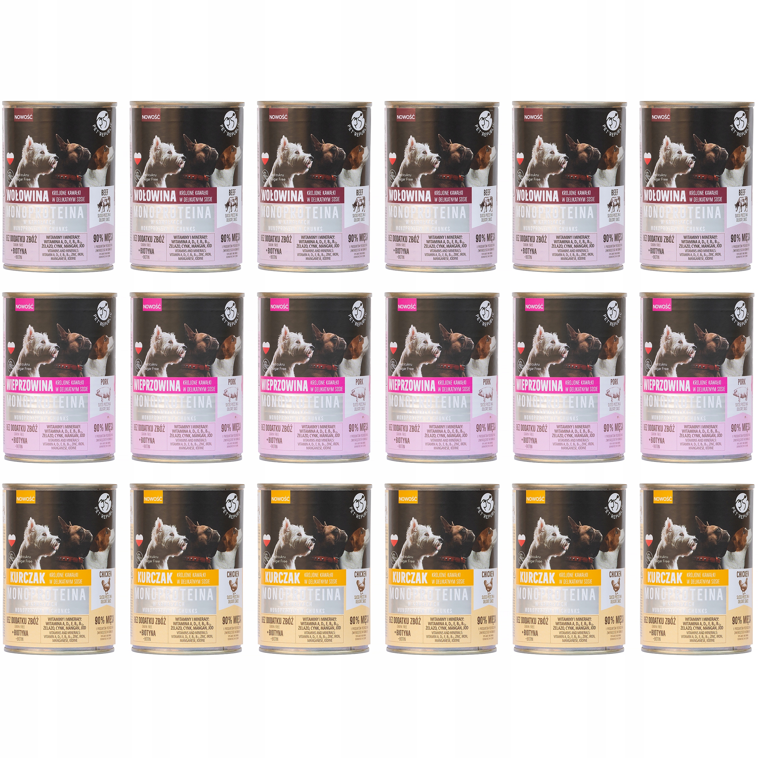 Levně Pet Republic Monoproteinové Krmivo pro psy s alergií mix chutí 18 x 400 g