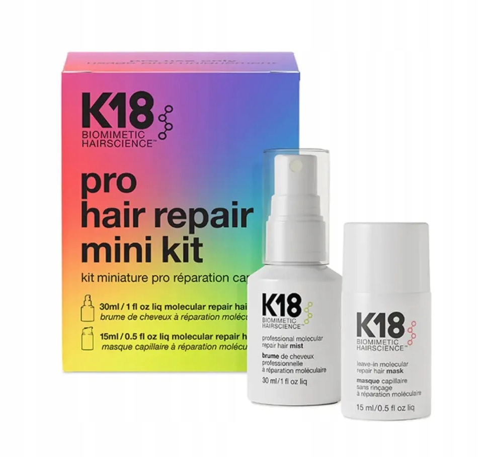 K18 Pro Hair Repar Kit Naprawczy zestaw miniproduktów mgiełka 30 maska 15