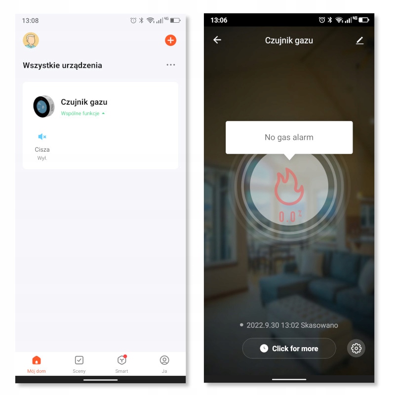 Czujnik gazu propan butan WiFi CGZ-02 ZAMEL 230V Rodzaj Gazu