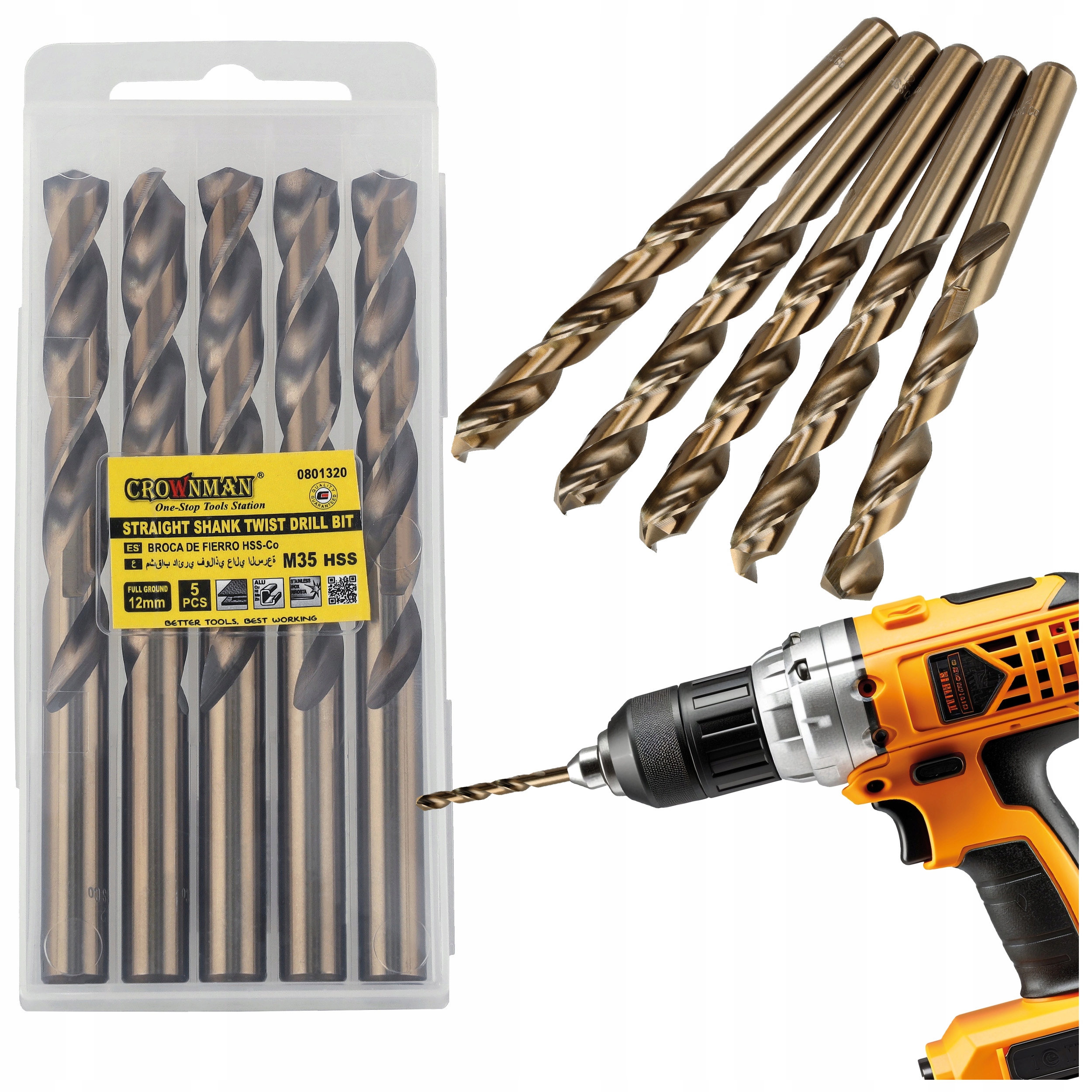 Vrtáky do kovu Kobaltové 12 mm pro vrtání do oceli Vrták 5x Hss 5% M35