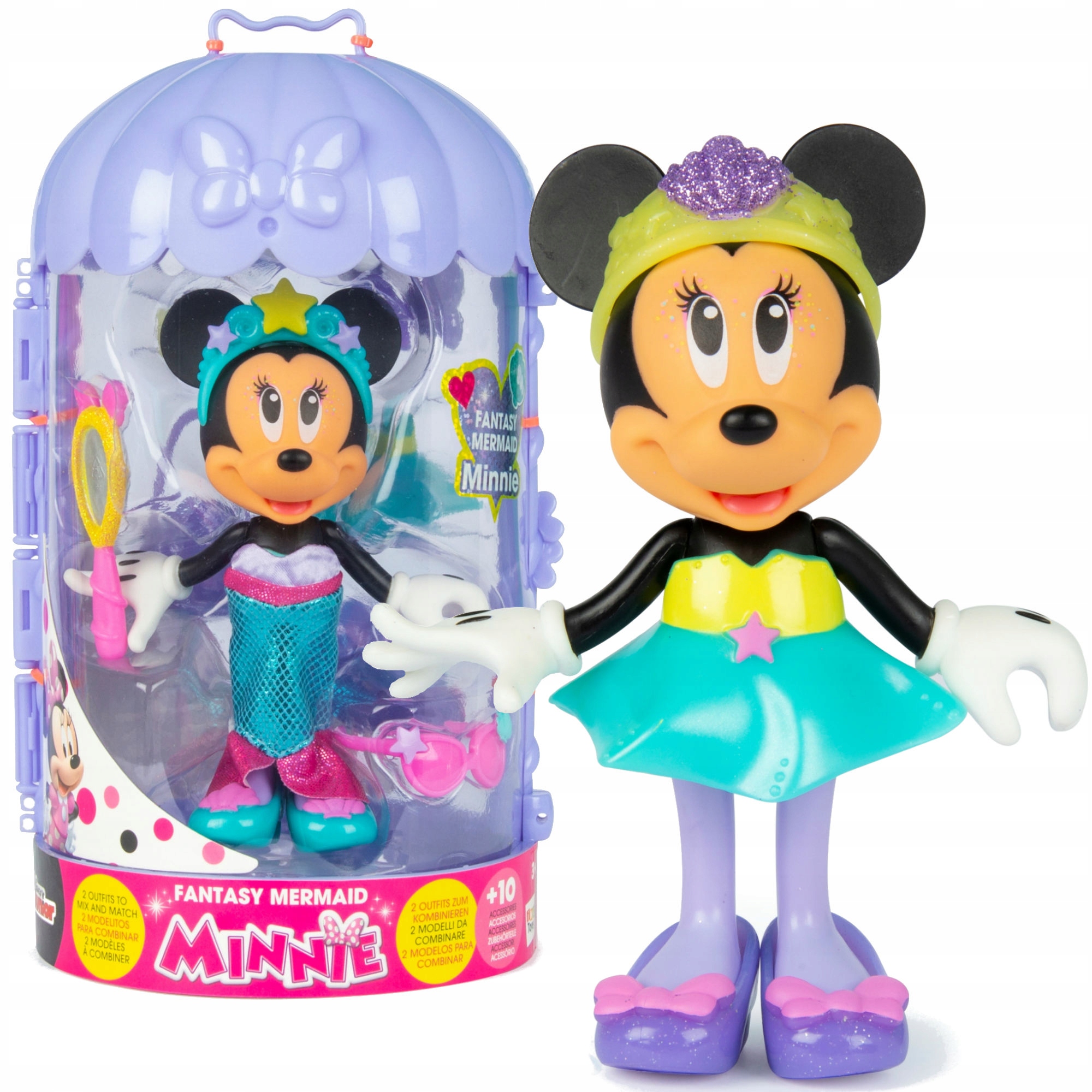 

Lalka Myszka Minnie Syrenka +szafa 2 Stroje Disney